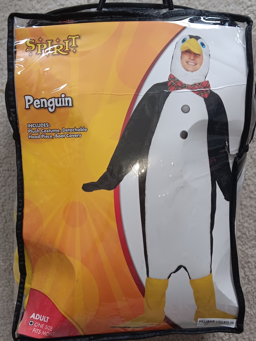 Spirit Penguin Costume in Black, White & Yellow